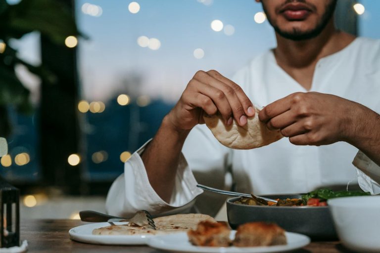 Man Having Dinner